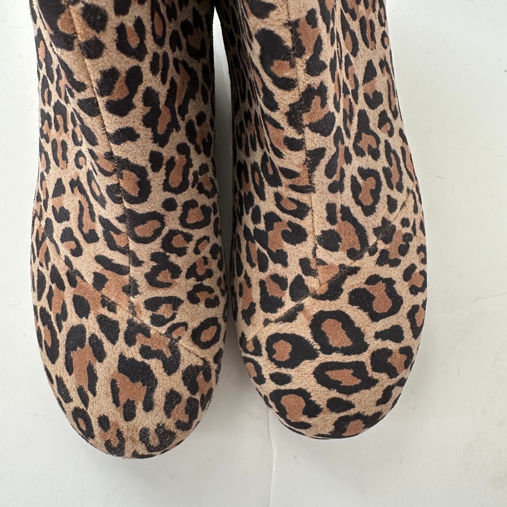 Toms Women's Kelsey desert tan leopard print suede wedge ankle boots size 7 NWT - Picture 6 of 7